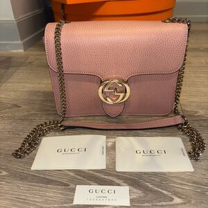 Gucci Pink Crossbody Bag with Chain Strap